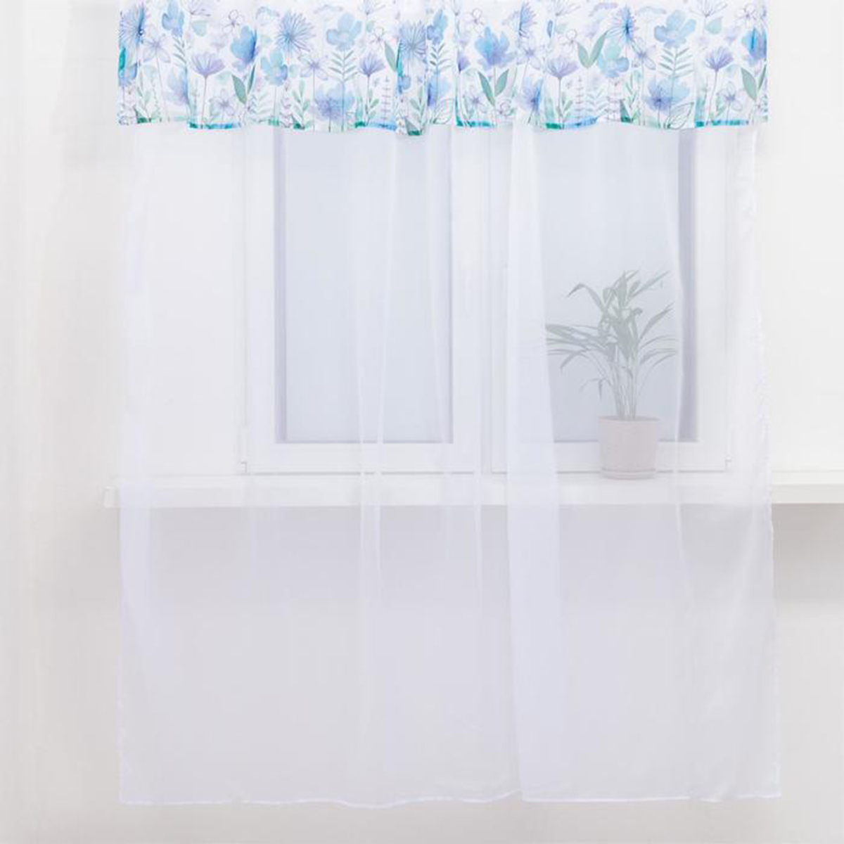 Тюль с подхватом и ламбрекеном "незабудки" 250*200 см, вуаль (1) "этель" 5513582