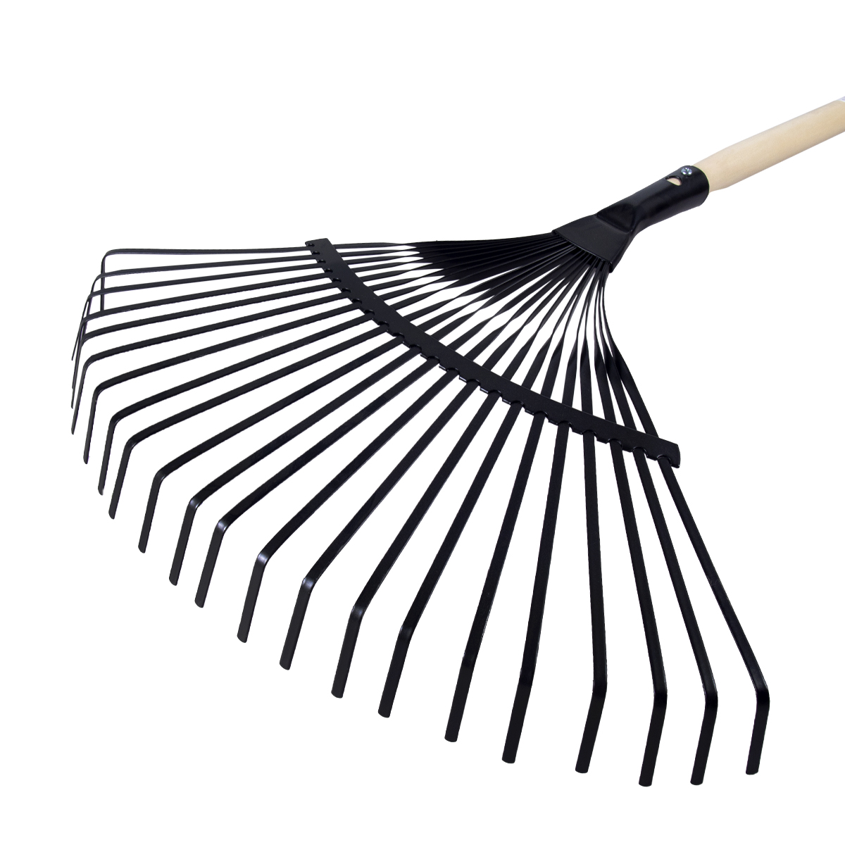 Грабли веерные "solid" с дерев. черенком (1/4) "fiskars" 1026724