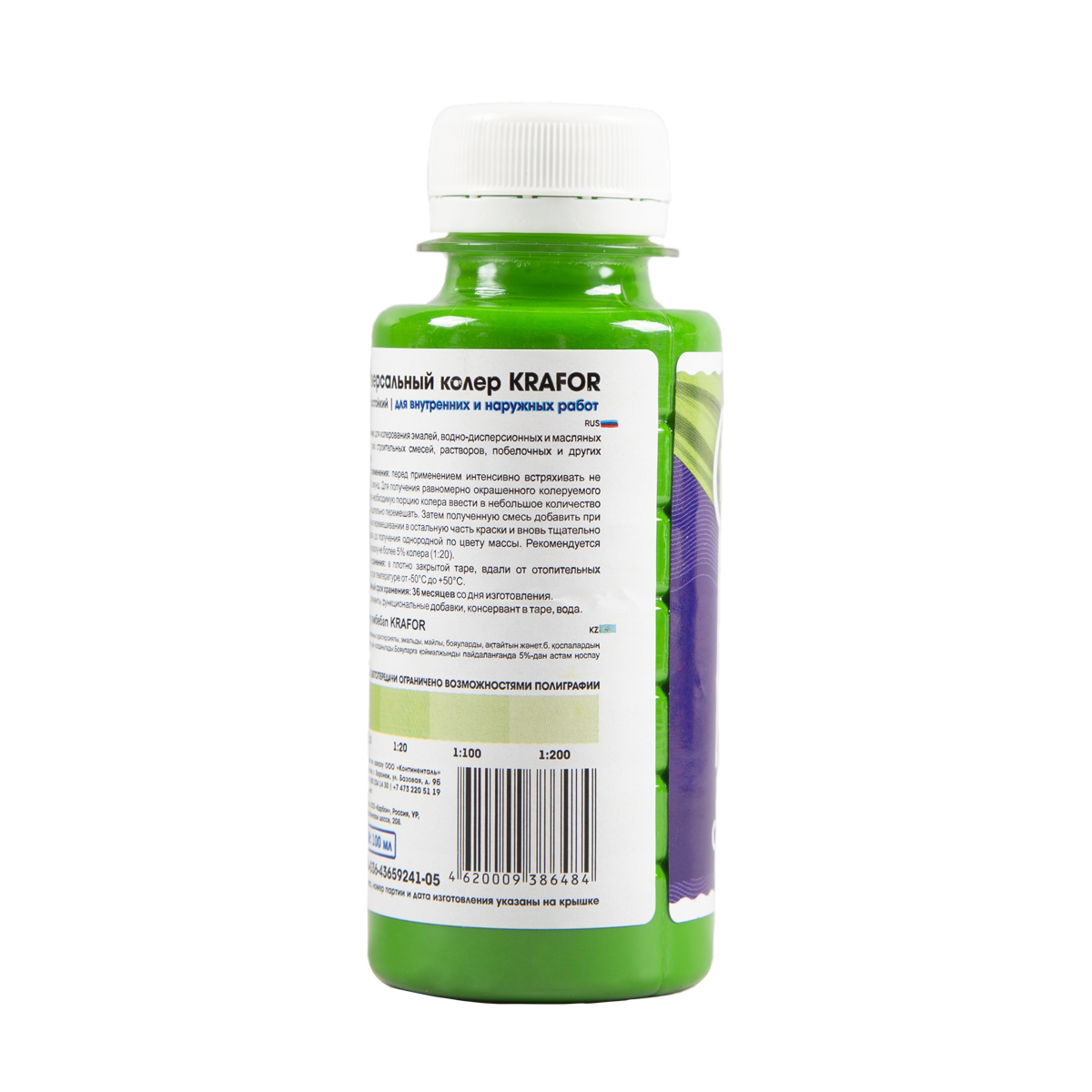 Колер универсальный  №12  салатный 100 мл (6/108) "krafor"