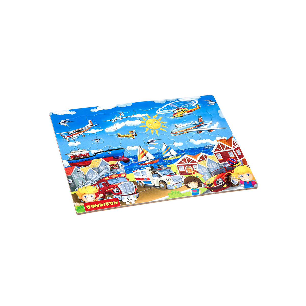 Пазл "спецтранспорт" 35 деталей, 28*21 см "bondibon" вв4668