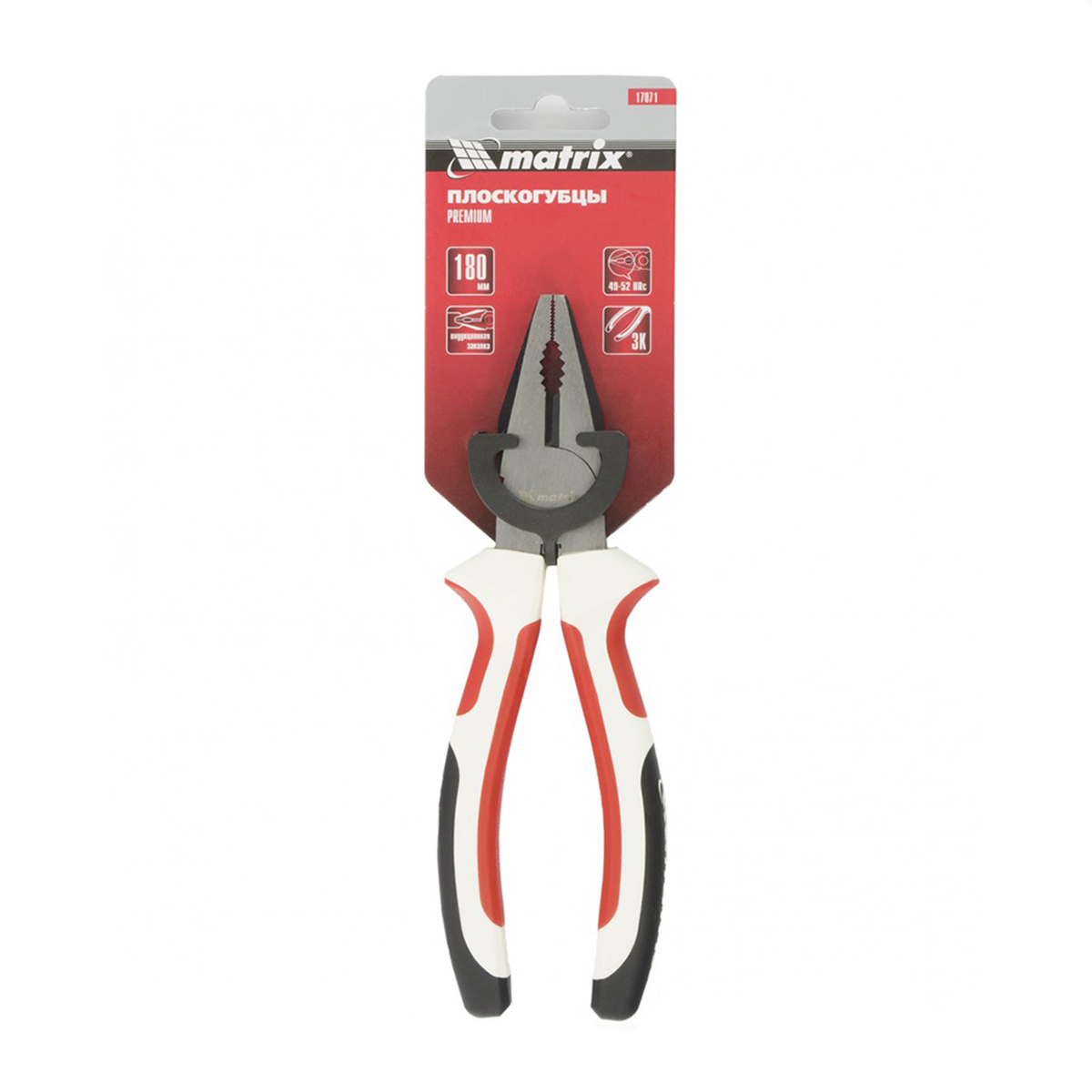 Плоскогубцы "premium" 180 мм трехкомп. ручка (1/60) "matrix"