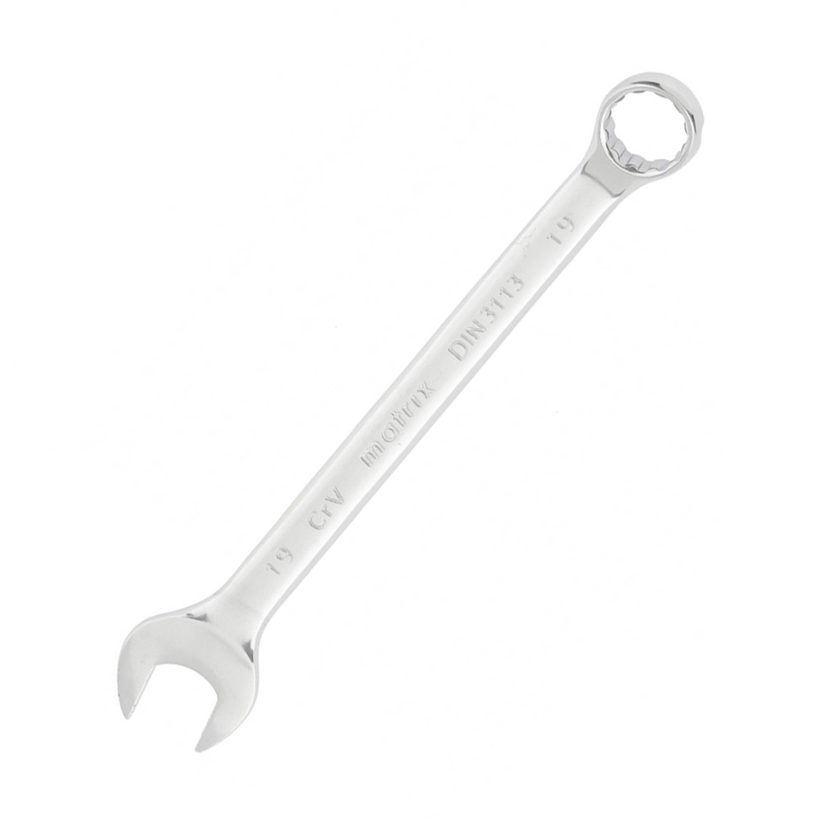 Ключ комбинированный 19 мм полиров. хром (1/100) "matrix"