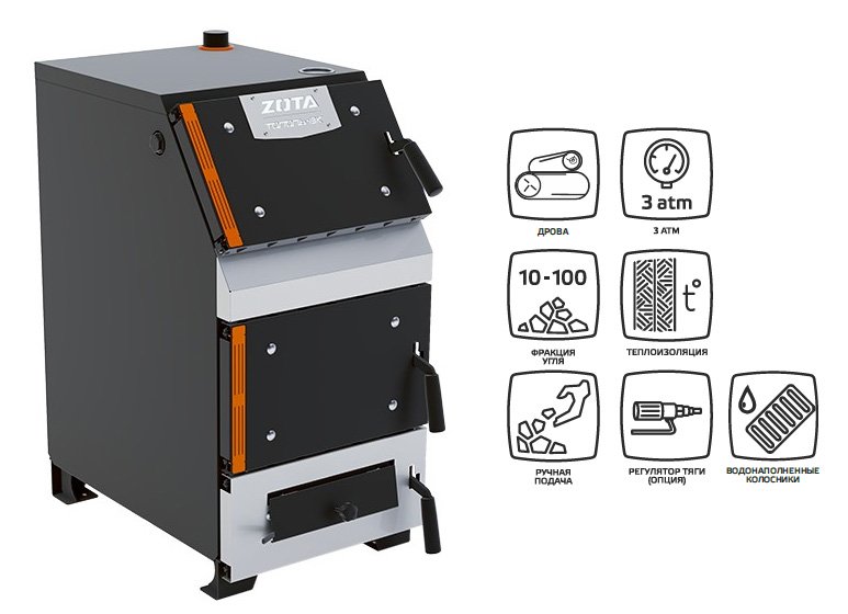 Котел твердотопливный ZOTA Тополь-ВК 32 кВт