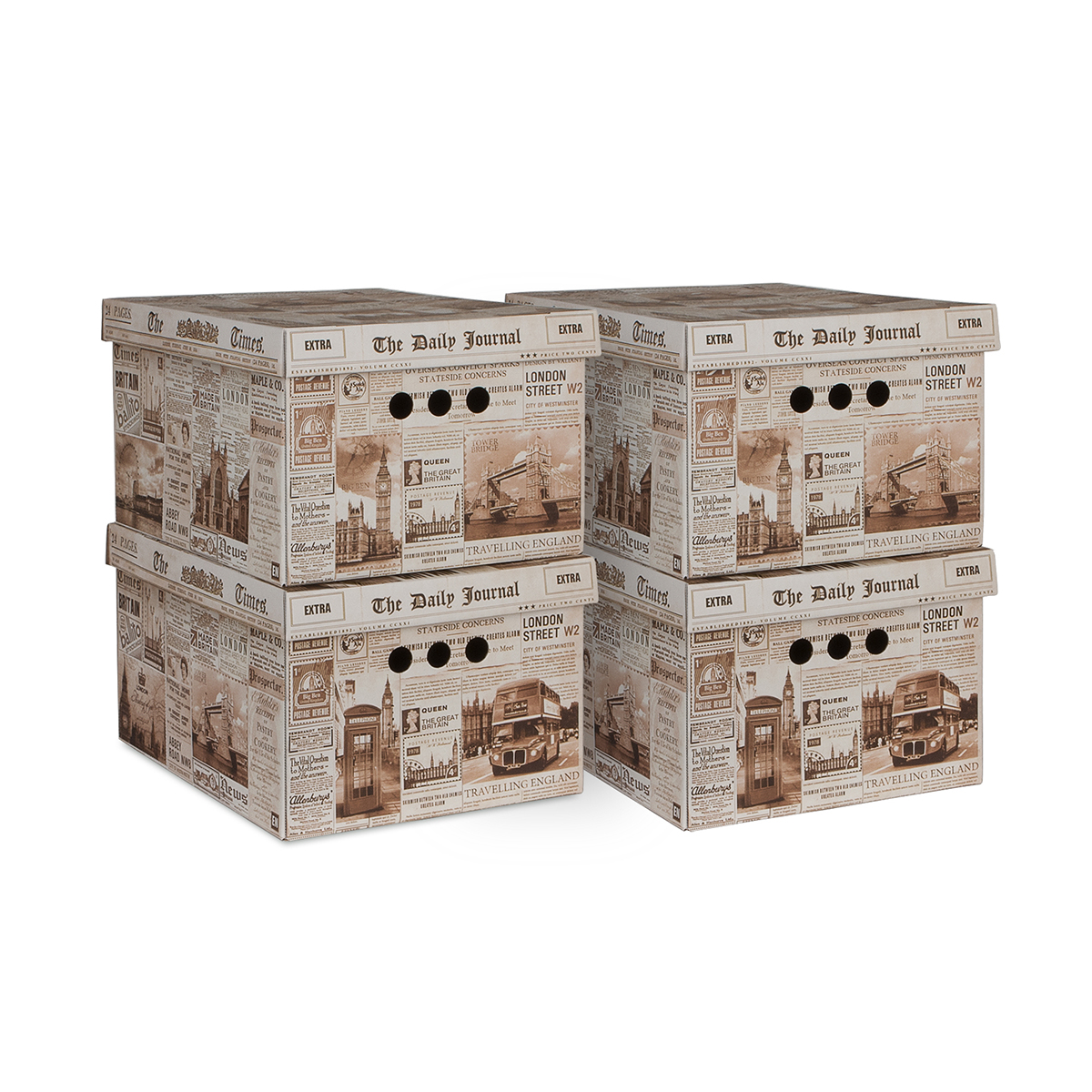 Короб для хранения "travelling england" 25*33*18,5 см (набор 4 шт.) (1/10) "valiant" tr-bctn-en-4s