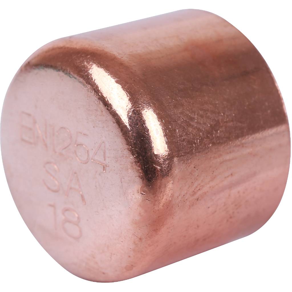 Медная заглушка 35 мм на трубу под пайку SANHA 1530135