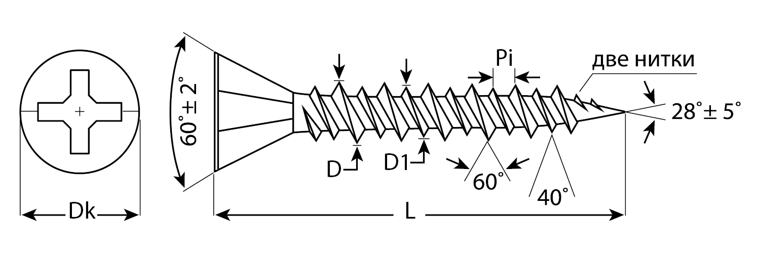 ЗУБР 30 х 3.9 мм, двухзаходная резьба, фосфатированное покрытие, 450 шт, саморез для ГВЛ (4-300051-39-030)