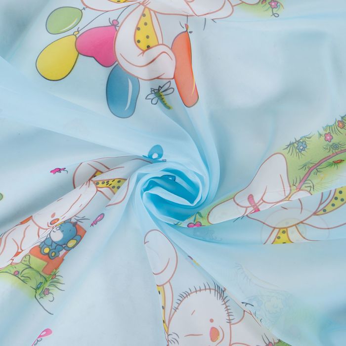 Тюль "веселый зайчик" 135*270 см, голубой (1/16) "этель" 2732419