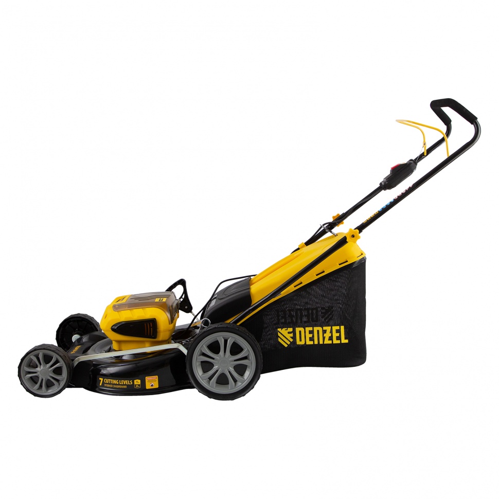 Газонокосилка аккумуляторная бесщеточная RLM450-36, Li-ion, 36 В, 4 Ач, 450 мм, травосборник 40 л Denzel (58910)