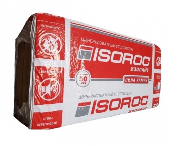 Утеплитель ISOROC (Изорок) Изолайт 1000x600x100 мм (уп/4плиты, 2,4м2/0,24м3)