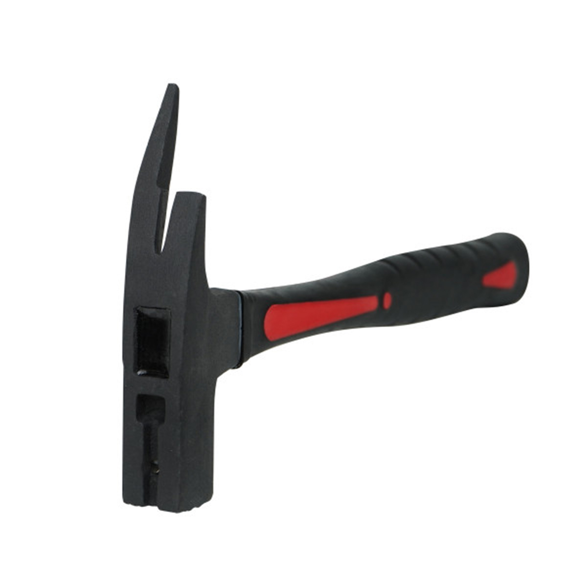 Молоток-гвоздодер кованый 600 г фиберглас. обрезин. рукоятка, черный (1/6/24) "beorol"