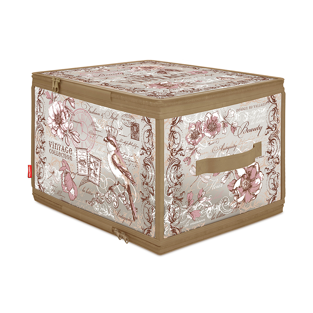 Кофр для хранения "vintage" 40*30*25 см с застёжкой-молнией  (1/24) "valiant" vn-zip-l