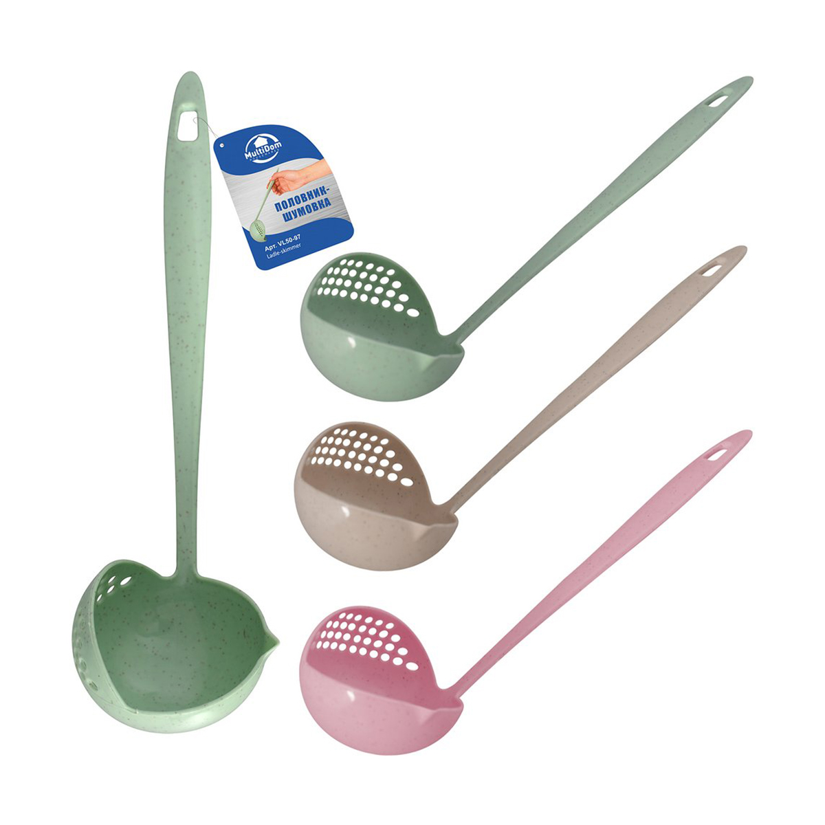 Половник-шумовка пласт. (12/144) "мультидом" vl50-97