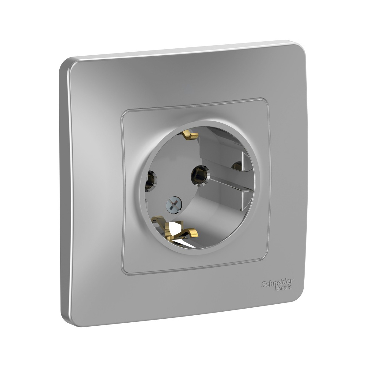 Розетка "blanca" 1 местн. с заземл. 16а, алюминий (1/10/20) "schneider"