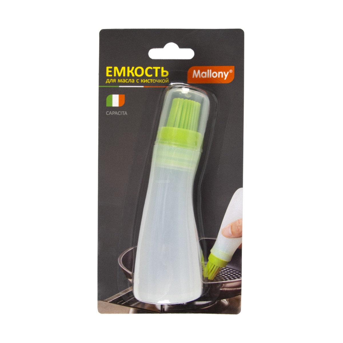 Кисть кулинарная силикон. с контейнером для масла "capacita" 4*13 см (1/12/48) "mallony"