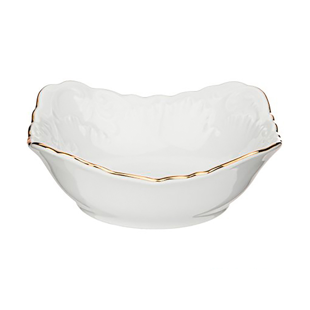 Салатник "rococo" золотая кайма 14*14 см (1/6/36) "cmielow" omdz21-рококо-12