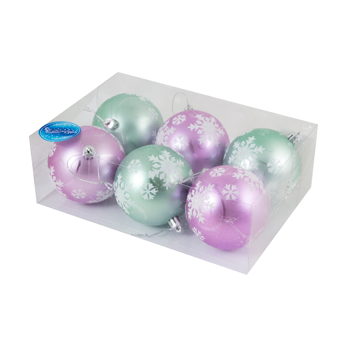 Шары новогодние  sycb17-318 набор 6 шт. d - 8 см, разноцв. (1/64) "волшебная страна"