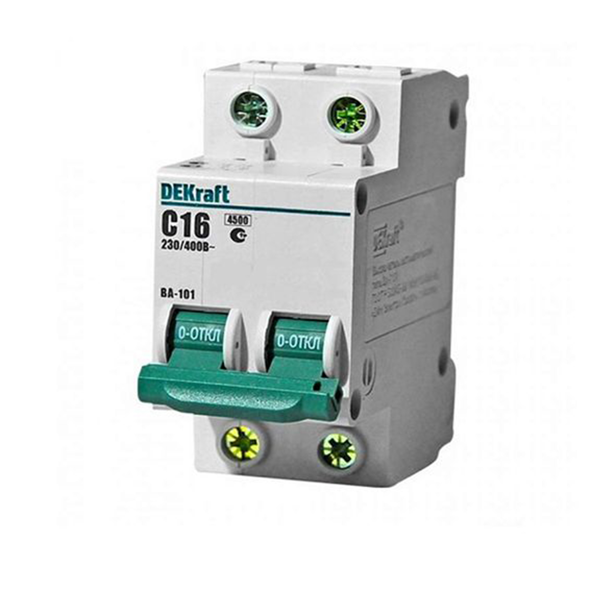 Выключатель автомат. ва-101 2р 16а 4,5ка тип с (1/6/72) "dekraft"