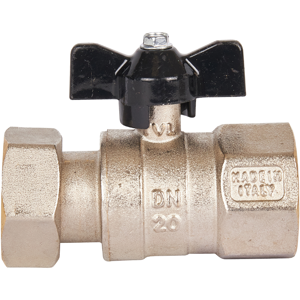 Кран шаровый STOUT ВВ 1" с накидной гайкой бабочка