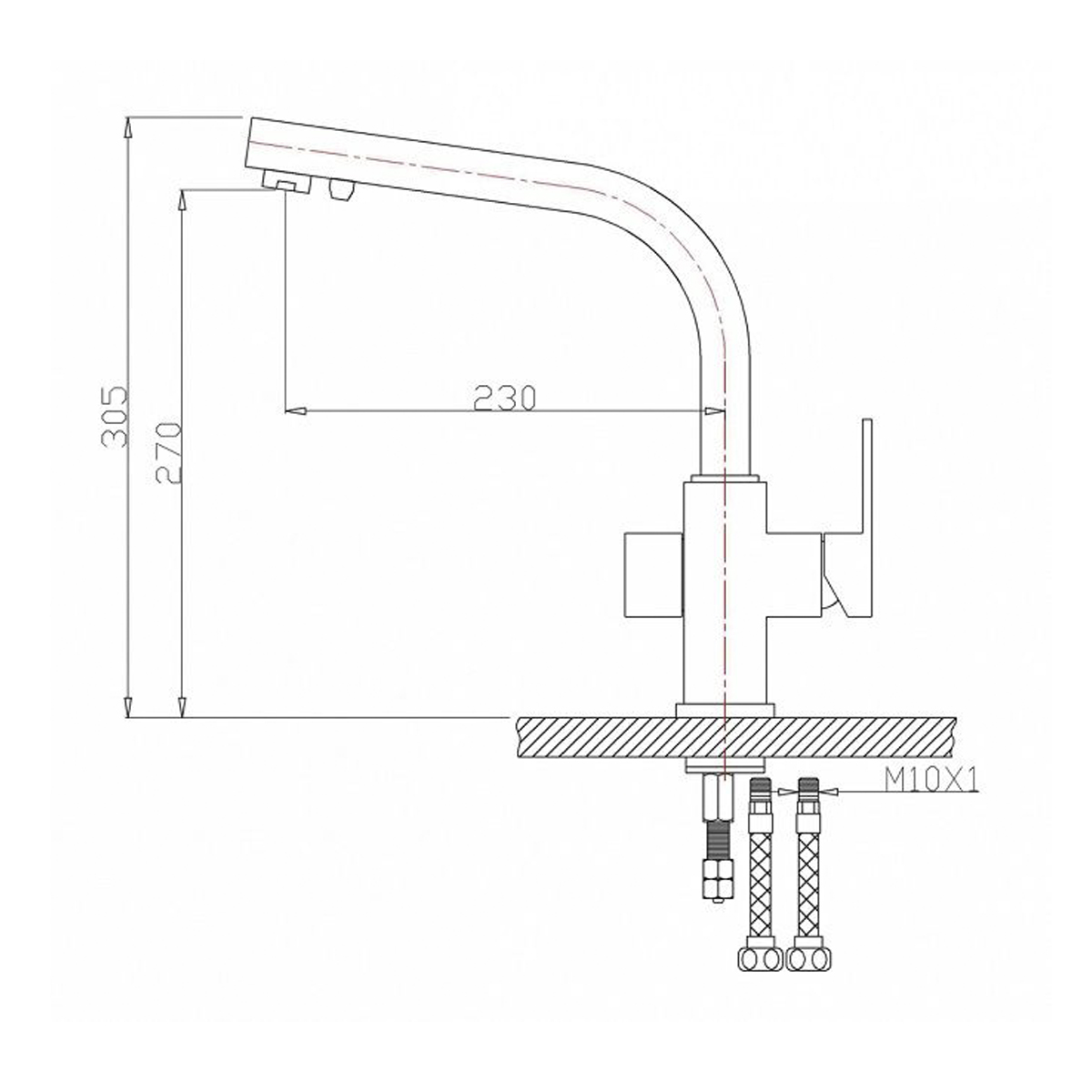 Смеситель для кухни с подключ. к фильтру питьев. воды zr 311 yf "zorg"