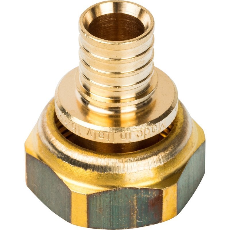 Муфта с накидной гайкой 16 x 3/4" аксиальная для труб PE-X STOUT