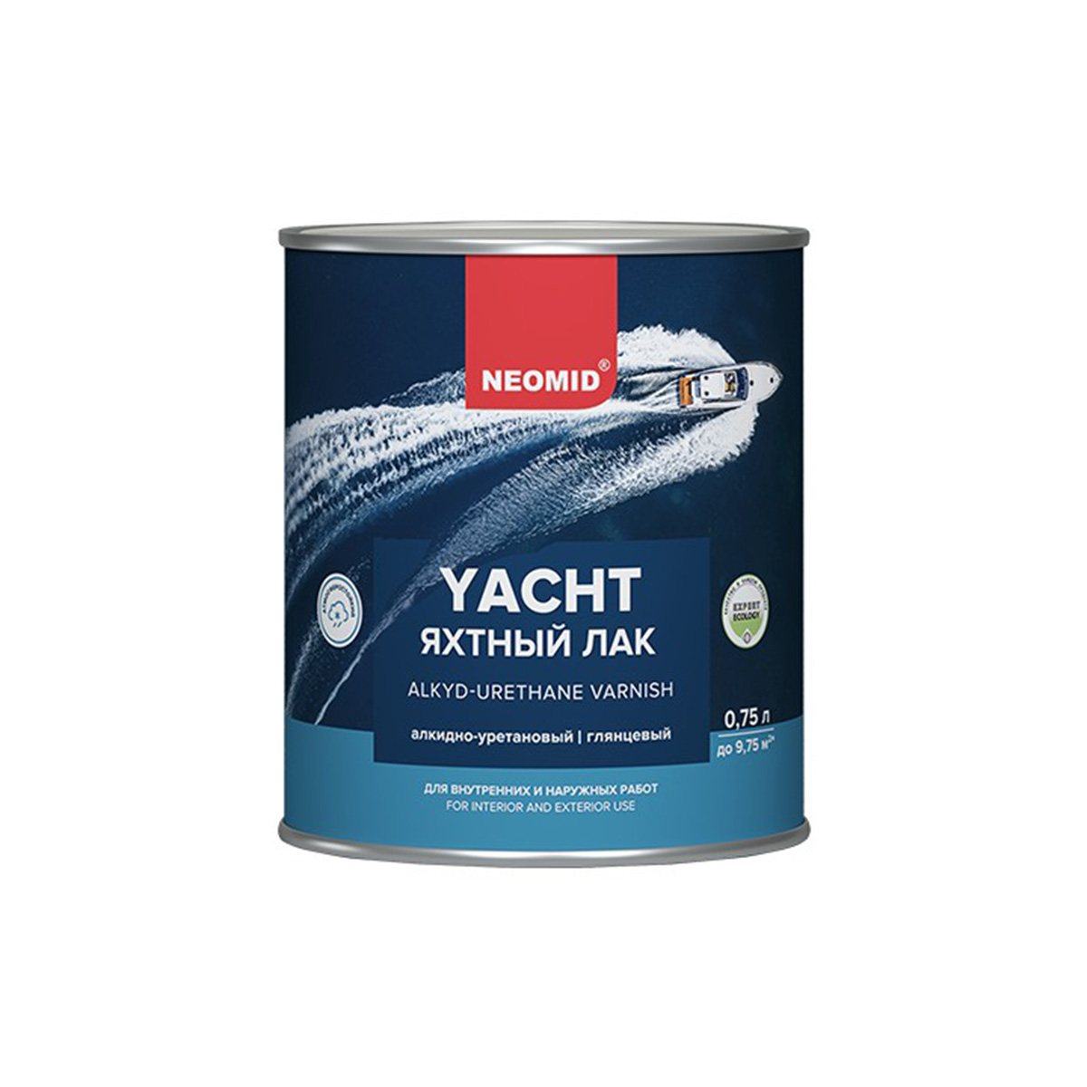 Лак яхтный алкидно-уретановый глянцевый 0,75 л (1/12) "neomid"