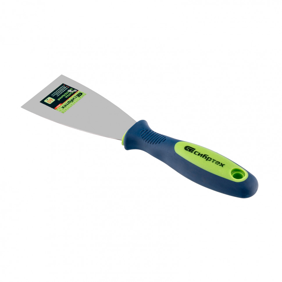 Шпательная лопатка из нержавеющей стали, 60 мм, двухкомпонентная ручка Сибртех (85523)