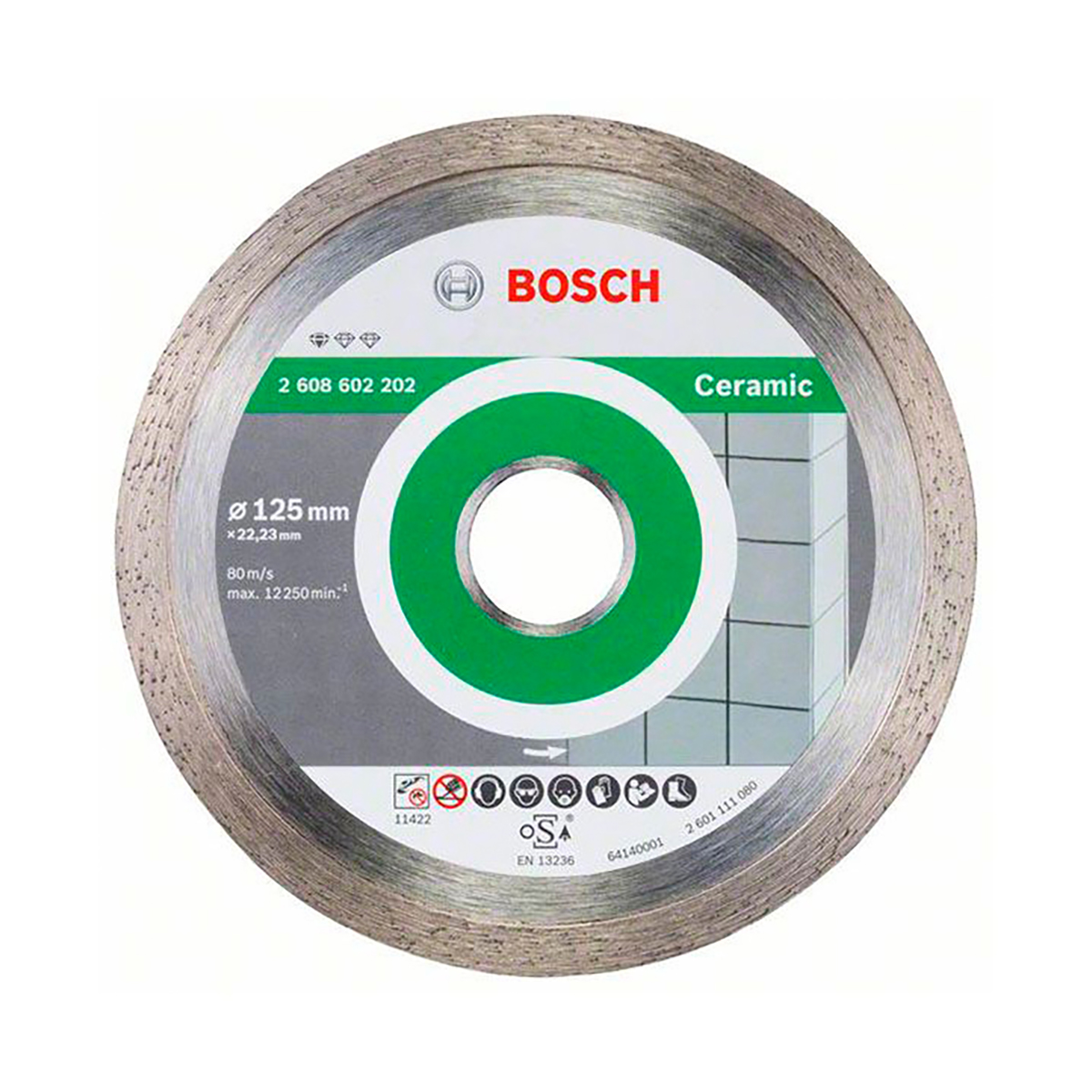 Круг отрезной алмазный по керамике 125 х 1,6 х 22,2 мм (1) "bosch" 2608602202