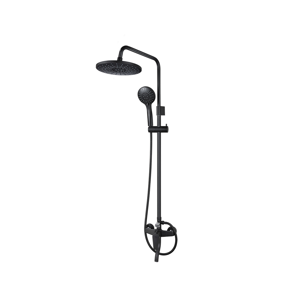 Душевая система f2429 (смеситель, стойка, верхн. душ, лейка, шланг), черный (1/4) "frap"