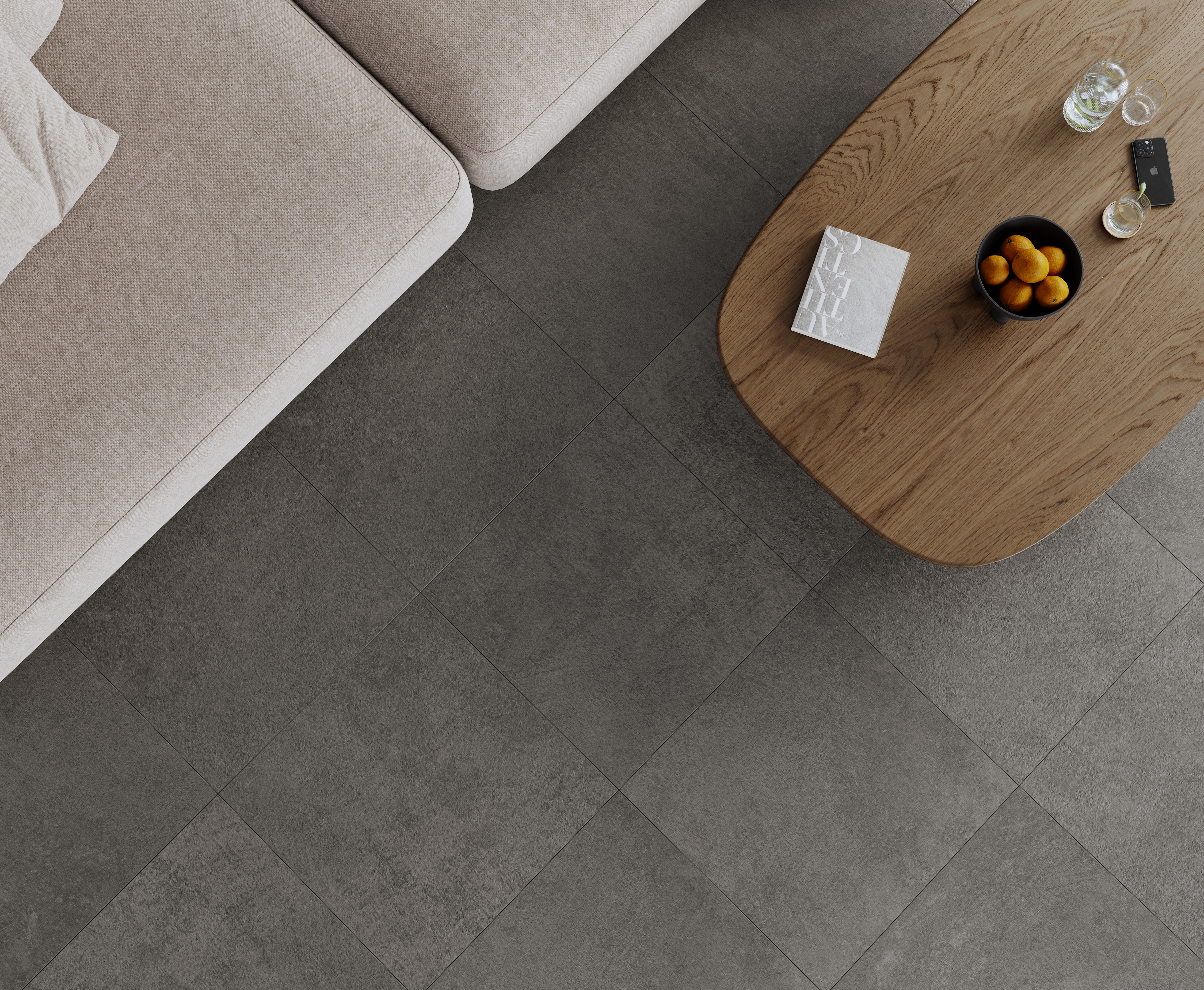 Smart gris керамогранит серый 60х119,5 матовый структурный 59,50x119,10