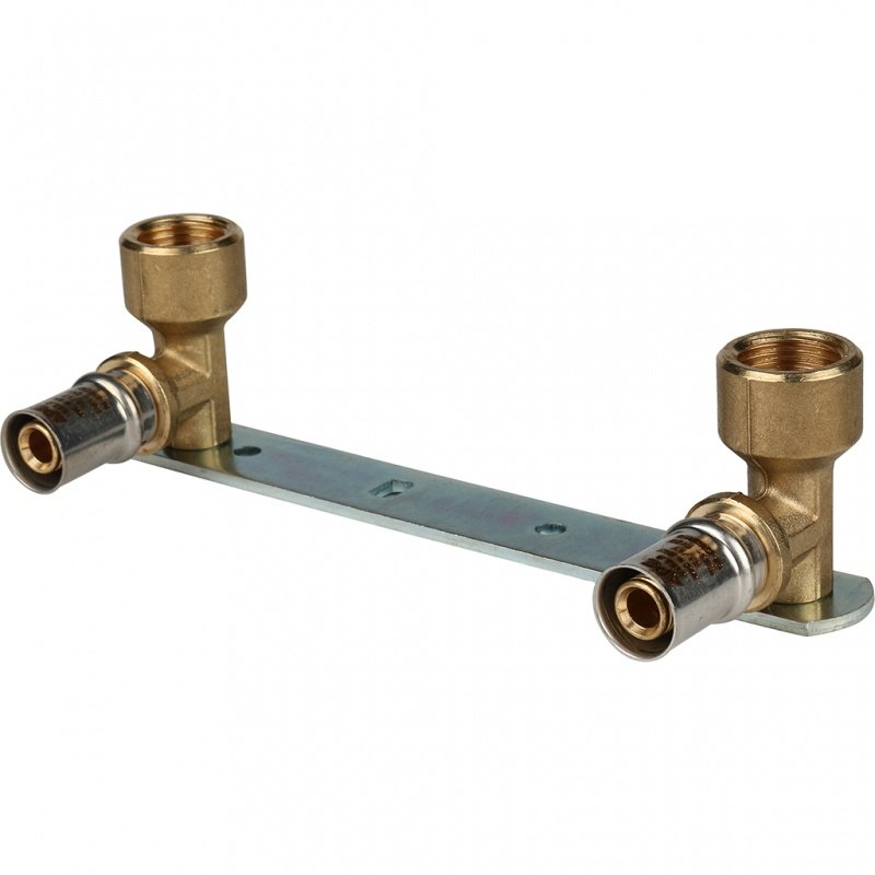 Водорозетка под пресс 16 х 1/2" на монтажной планке STOUT для МП труб