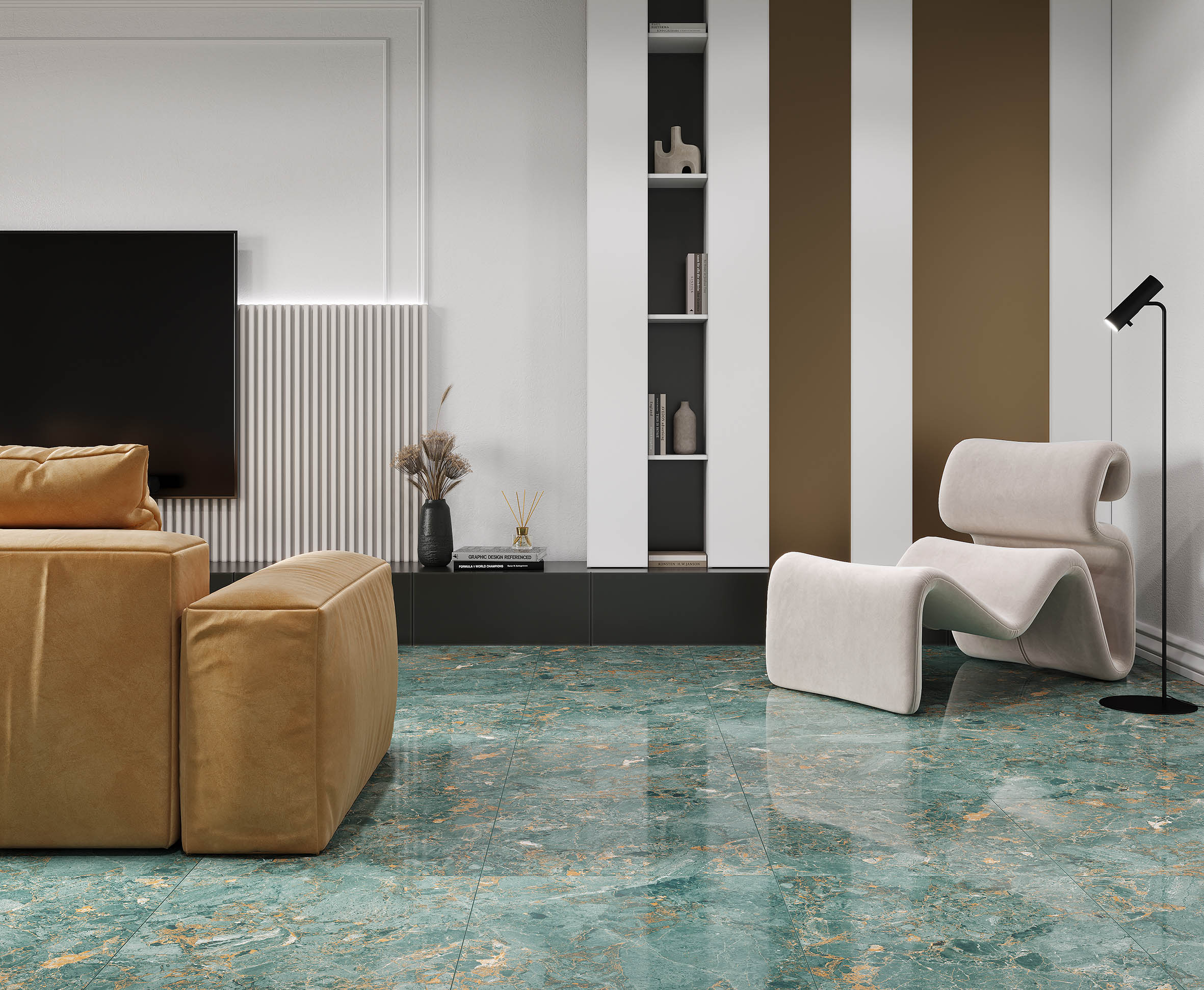 Maestro aqua керамогранит зеленый полированный 60x60