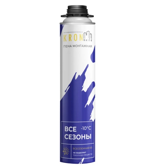 Пена монтажная "kronbuild 65" профи 850 мл всесезонная (12)