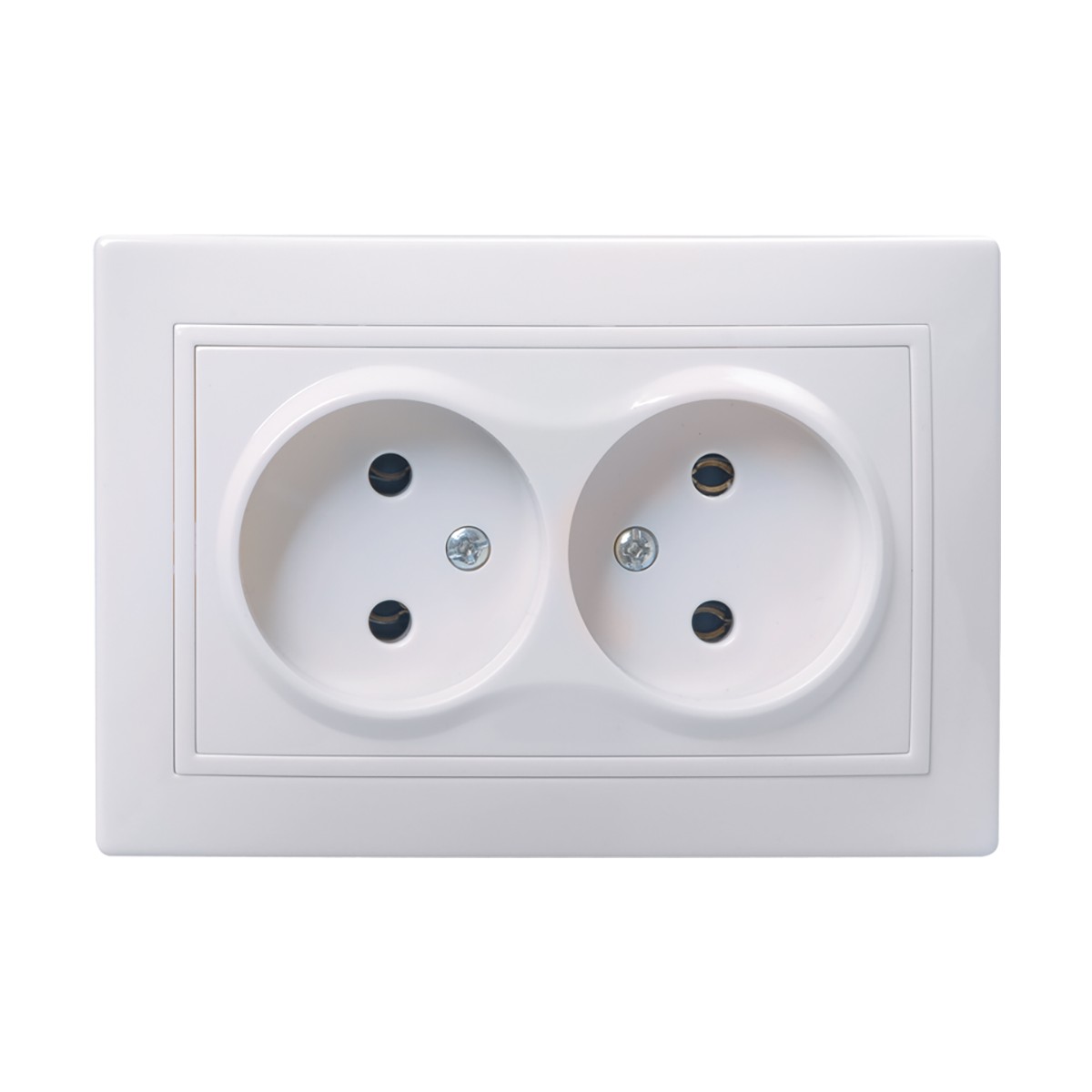 Розетка "кварта" 2-х местн. рс12-2-кб, 10а (керам.) белый (1/10/100) "iek"