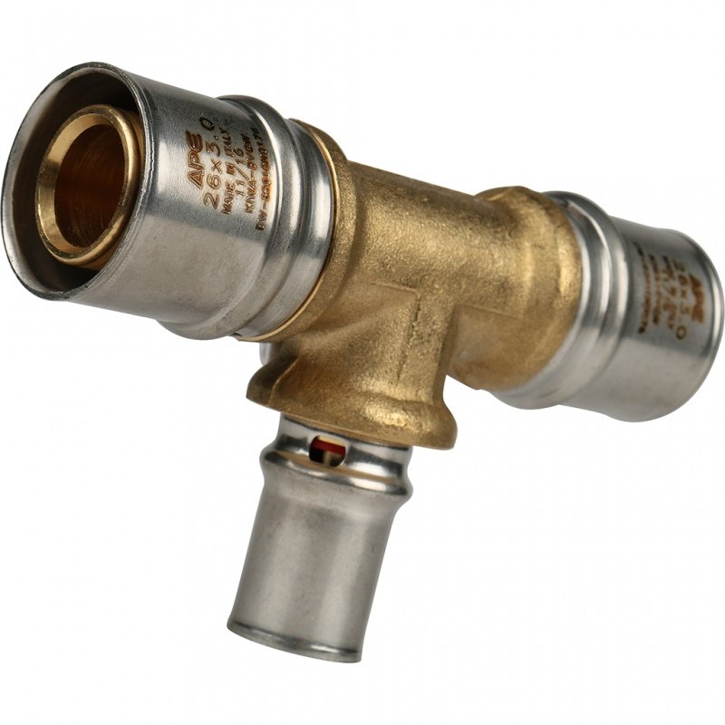 Тройник переходной под пресс 26 x 16 x 26 STOUT для МП труб