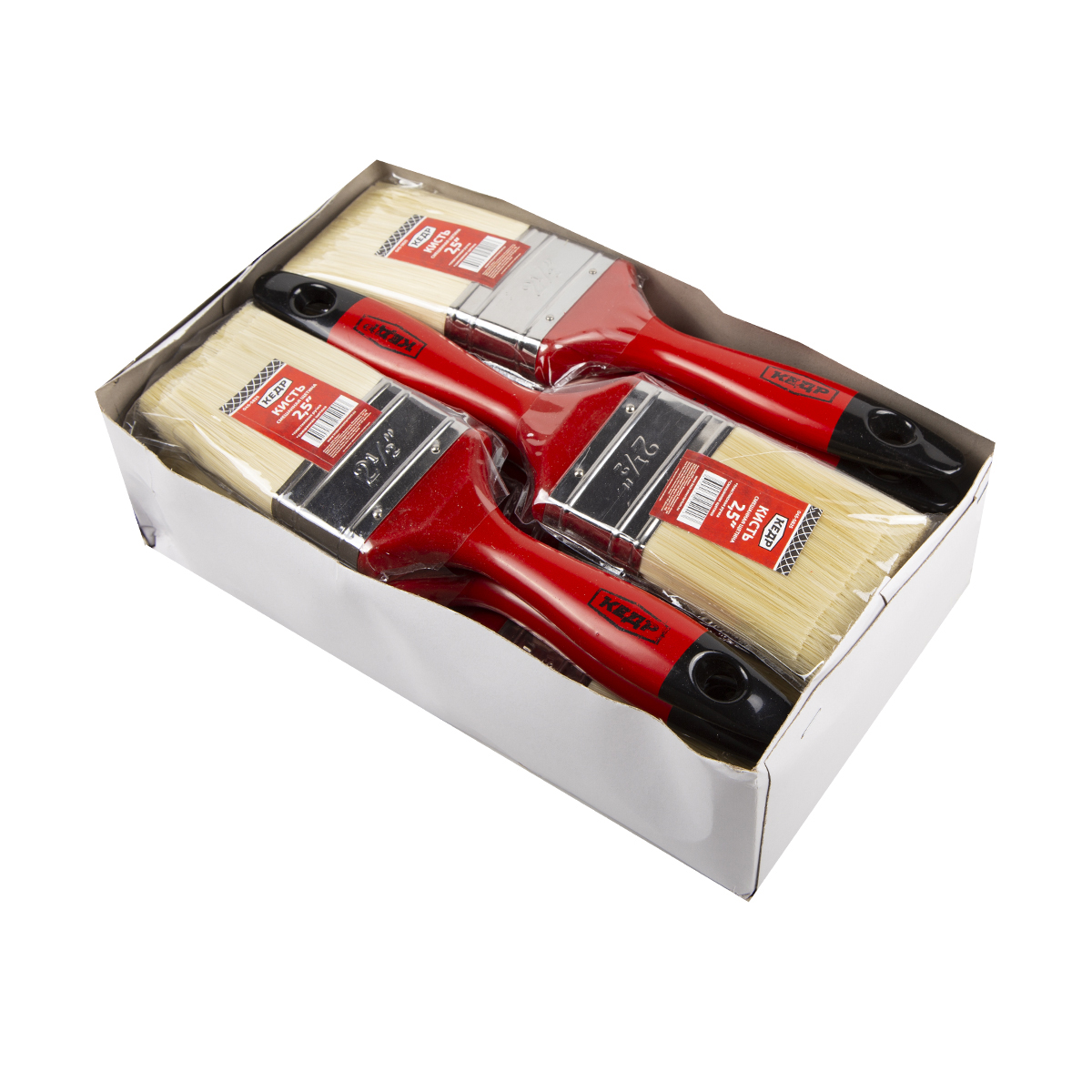 Кисть плоская смешанная щетина  №2,5/63 мм  (12/240) пласт.ручка  "кедр"  045-5825