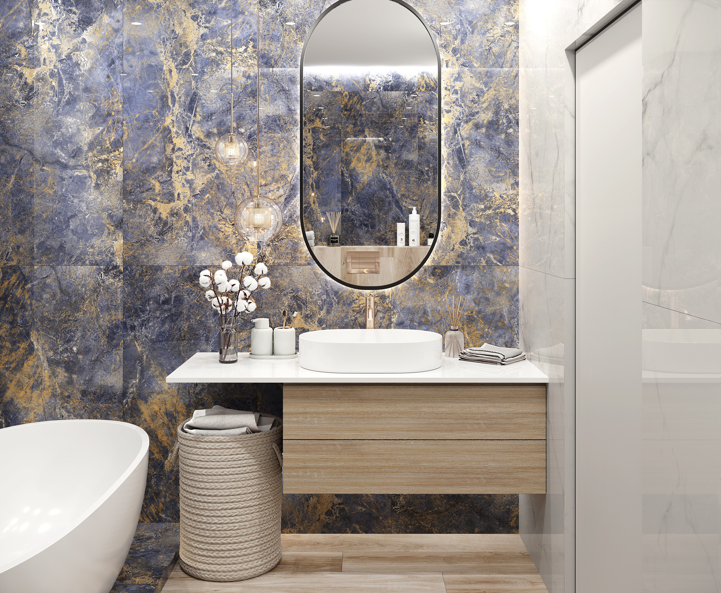 Krazzy blue керамогранит полированный 60x120