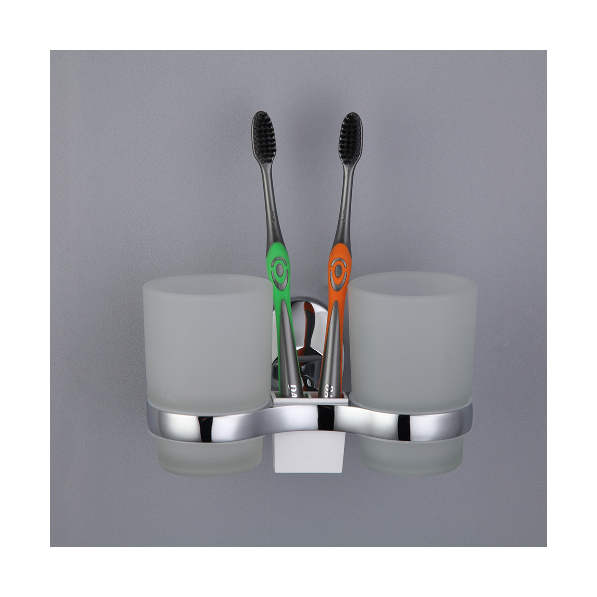 Стаканы для ванной комнаты 2 шт. с держателем f1608, хром (1/10/40) "frap"