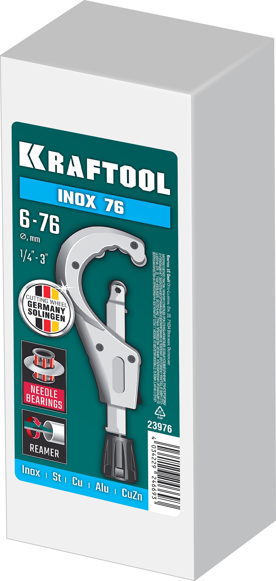 KRAFTOOL INOX-76, 6 - 76 мм, на подшипниках, труборез для Нержавеющей стали (23976)