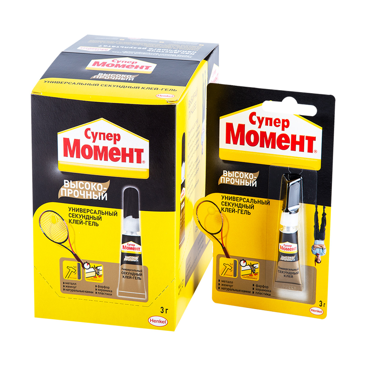 Клей момент супер высокопрочный 3 г ед. блистер в шоу-боксе (10/120)  хенкель