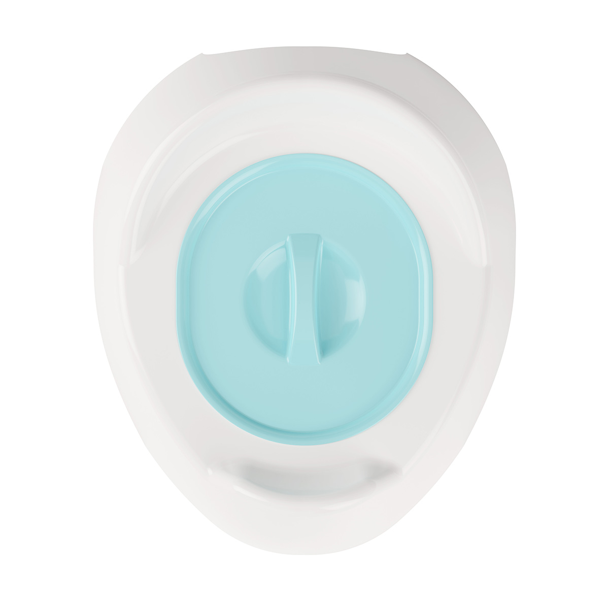 Горшок детский "малышок" с крышкой (белый/голубой) (1/10) "альтернатива" м1324