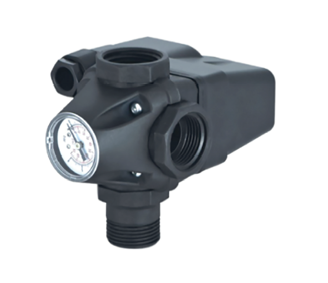 Реле давления для водоснабжения ROMMER KRS-7 1" со встроенным манометром