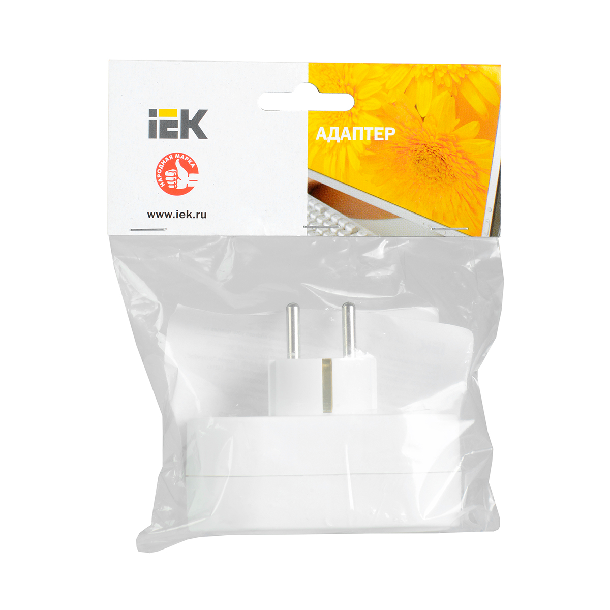 Разветвитель электрический т-01/02, 2 розетки (1/200) "iek"