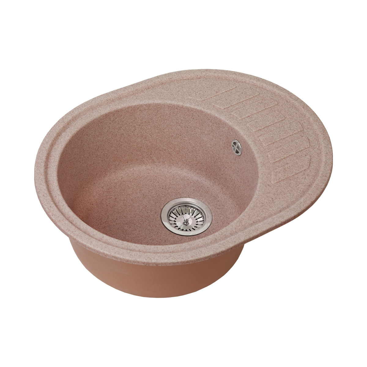 Мойка для кухни врезная искуств. камень gs-62-307 с крылом 620*500 мм терракот "granstones"