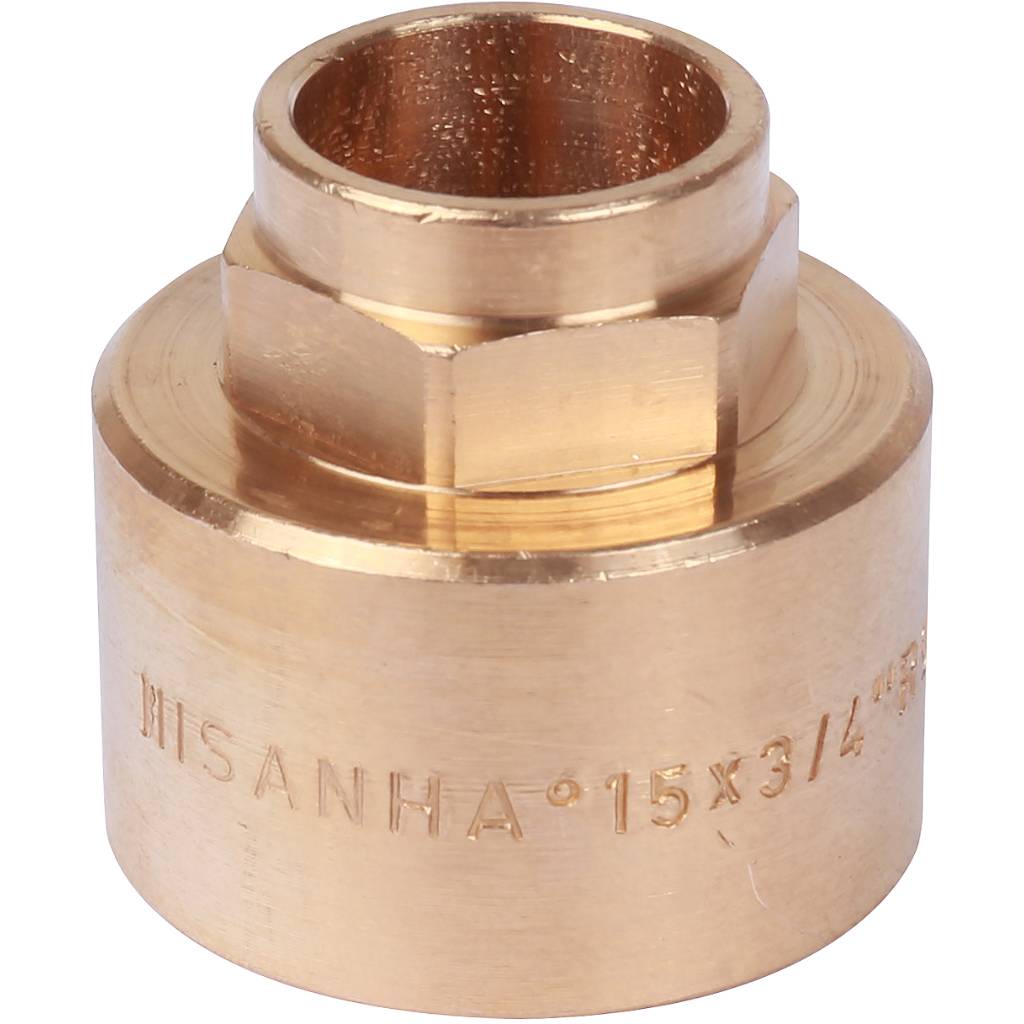 Муфта 15х3/4" переходная (ВР) под пайку с внутренней резьбой SANHA бронзовая 142701534