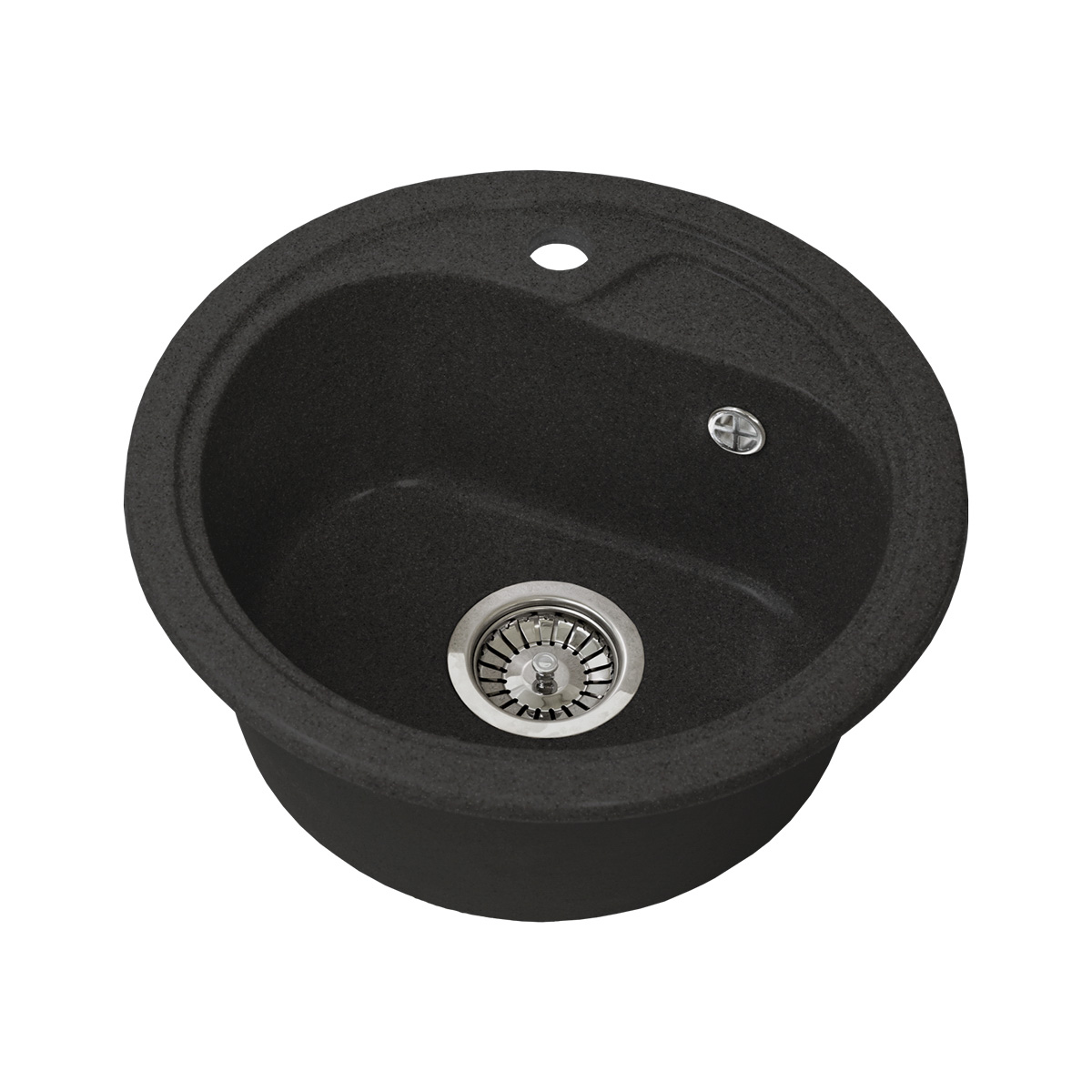 Мойка для кухни врезная искуств. камень gs-04-308 d-445 мм черная "granstones"