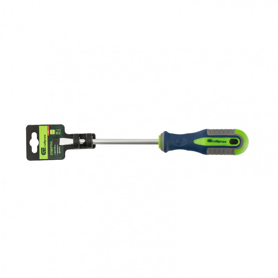 Отвертка, SL8 х 150 мм, CrV, трехкомпонентная рукоятка Сибртех (11821)