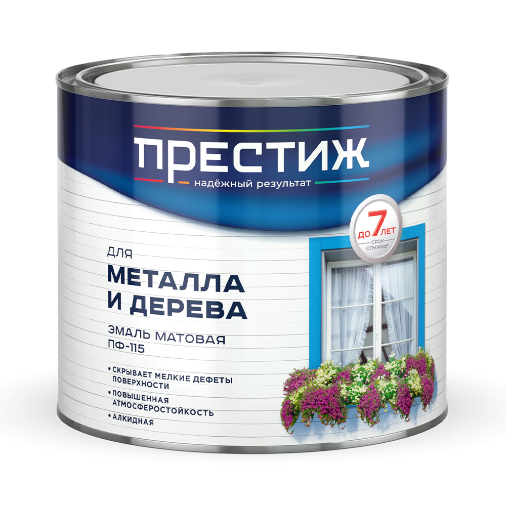 Эмаль пф-115  белая матовая 1,9 кг (1/6) "престиж"