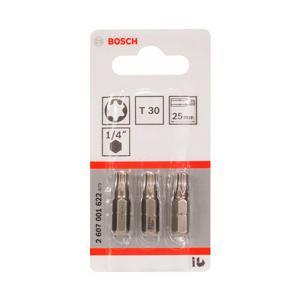 Биты torx t30 xh "extra hard" 25 мм (набор 3 шт.) (1) "bosch" 2607001622