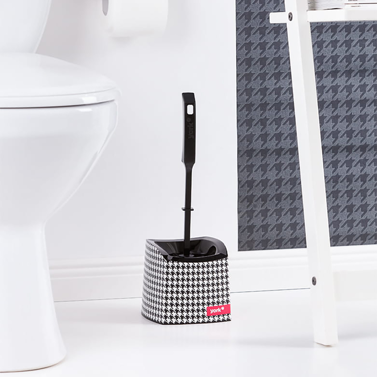 Туалетный набор "стайл пепита" ерш + подставка (1/20) "york"