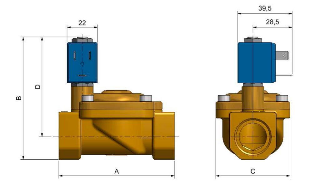 Клапан соленоидный CEME 8555 нормально закрытый 3/4" 220 В
